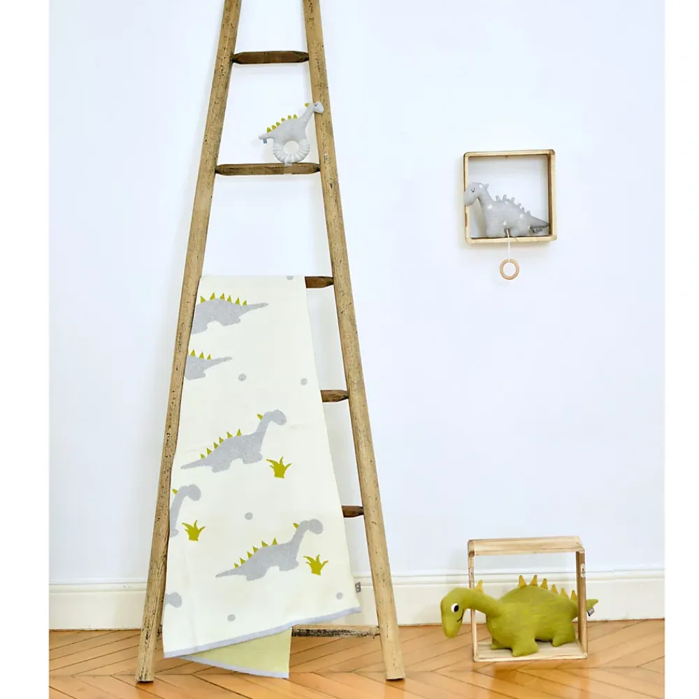 Sevira Kids Couverture en coton bio GOTS Dinosaure* Couverture