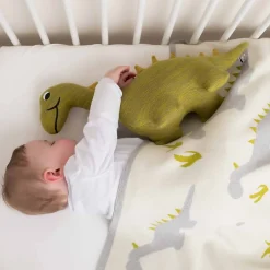 Sevira Kids Couverture en coton bio GOTS Dinosaure* Couverture