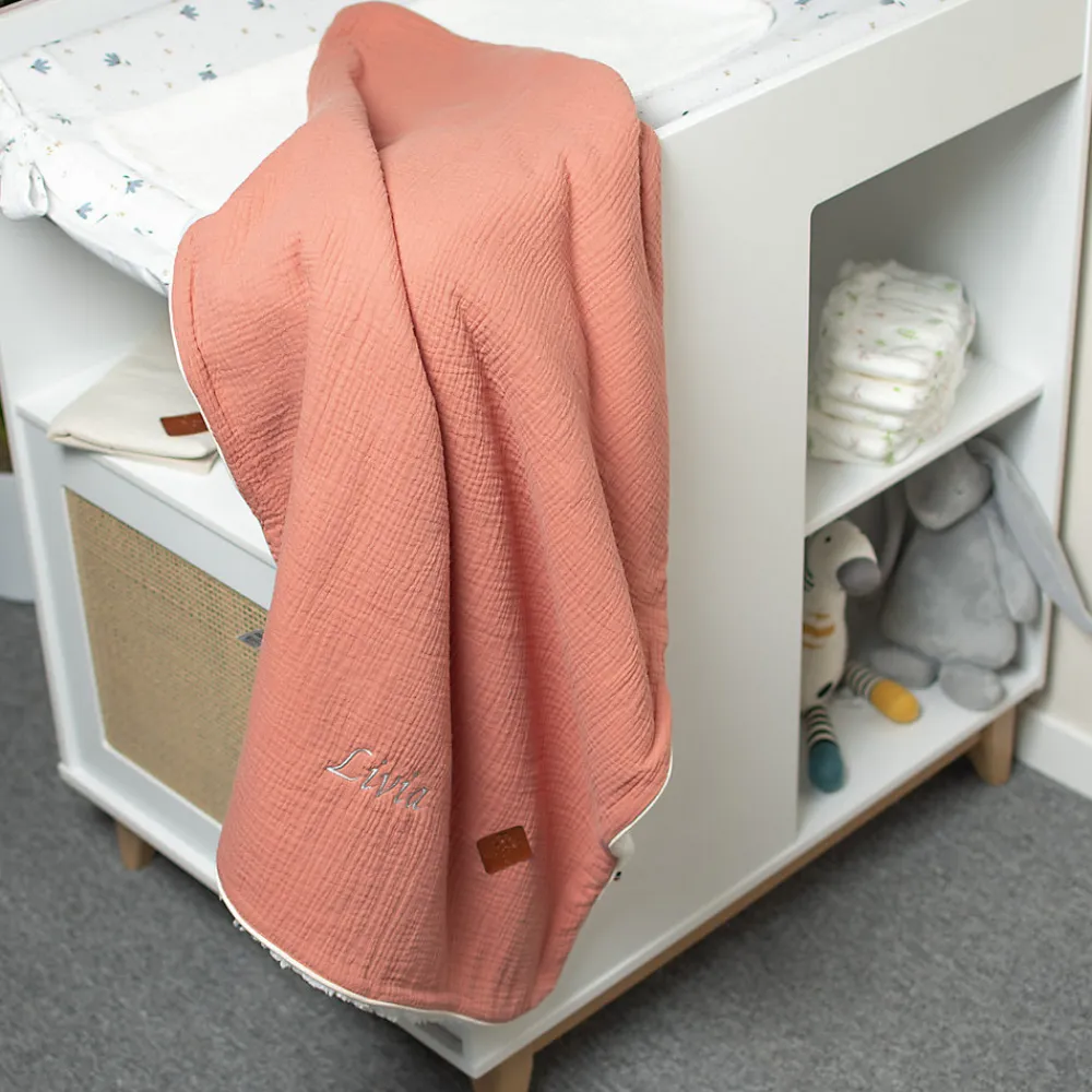 Couverture en gaze de coton et sherpa Jeanne>Sevira Kids New