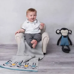 Sevira Kids Couverture pour bébé en coton bio SINGE* Couverture