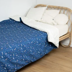 Grand plaid couverture réversible en minky New York>Sevira Kids Discount