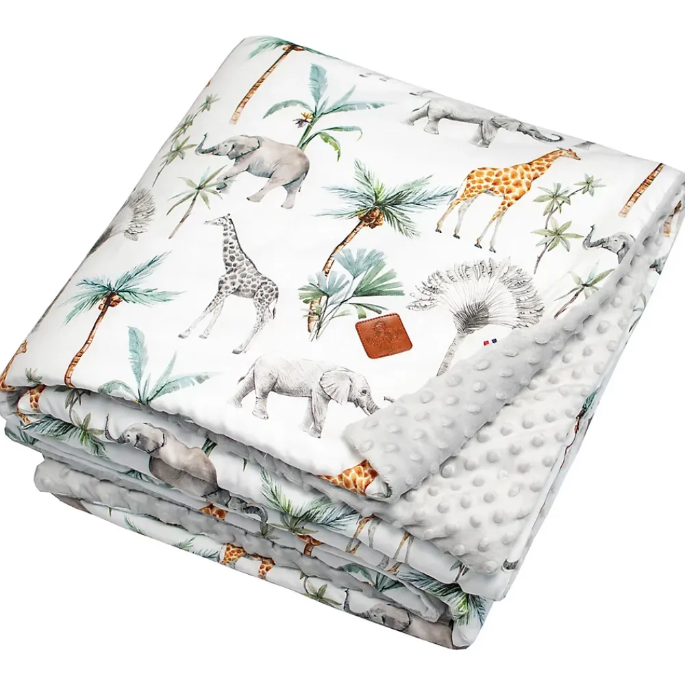 Sevira Kids Grand plaid couverture réversible en minky Safari* Couverture