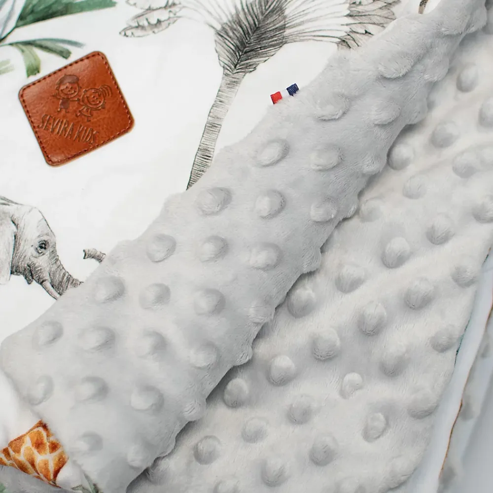 Sevira Kids Grand plaid couverture réversible en minky Safari* Couverture
