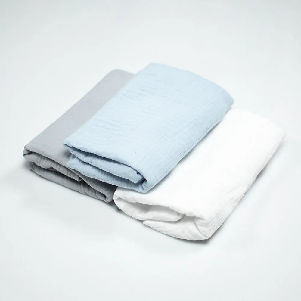 Lot de 3 draps housse berceau en gaze de coton Uni>Sevira Kids Hot