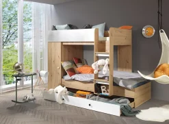 Abiks Meble SMART 2 Lit superposé 254/165/94 (Artisan/blanc)*Enfant Lit Enfant