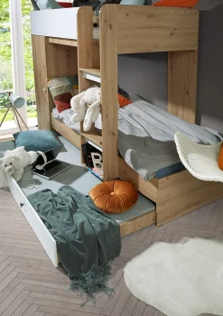 Abiks Meble SMART 2 Lit superposé 254/165/94 (Artisan/blanc)*Enfant Lit Enfant