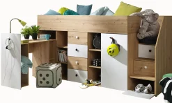 SMART 3P Lit superposé 248,5/123/93 (artisan/blanc)>Abiks Meble Discount