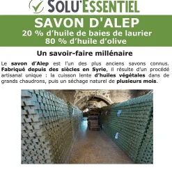 Tout Pour Les Nuisibles Solu Essentiel - Savon d Alep - 20% huile de baies de laurier - 80% huile d olive - Savon de 200g - lot de 5* Nettoyant Pour Salle De Bains