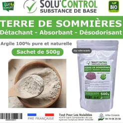 SOLU'CONTROL - Terre de Sommières 500 g - Détachant Naturel et Absorbant - Élimine les Odeurs d'Urine, Litière de Chat, Tapis>Tout Pour Les Nuisibles Hot