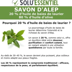 Tout Pour Les Nuisibles SoluEssentiel - Savon Alep huile de baies de laurier - huile dolive - Fabrication traditionnelle syrienne -savon de 200g- lot de 3* Nettoyant Pour Salle De Bains