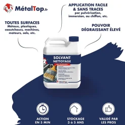 Metaltop Solvant Nettoyage - 1 L - Métaltop* Solvant