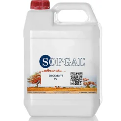 Solvant spécial peinture polyuréthane (5 l). Réduit viscosité et augmente l'adhérence. Utilisé pour le nettoyage des outils>Sopgal New