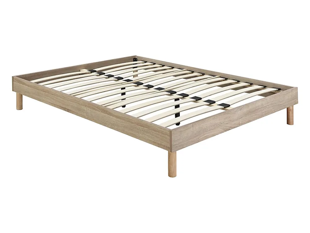 Vente-unique Sommier à lattes 140 x 190 cm - Naturel clair - MUCHIGAN de YSMÉE* Sommier