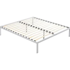 Monmobilierdesign Sommier à Lattes Avec Pieds En Acier Robuste 160x200 Cm Blanc* Sommier