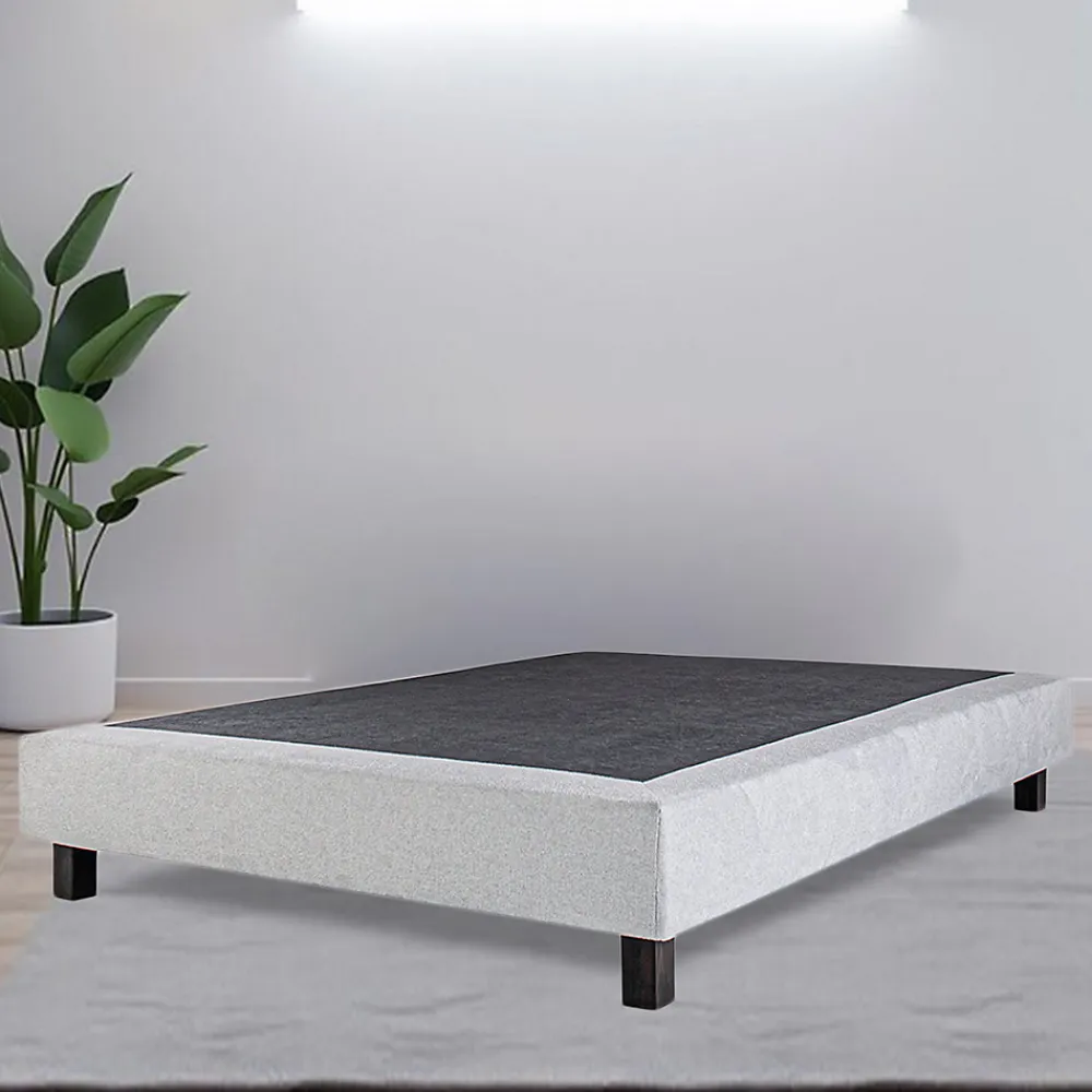 Sommier à lattes avec pieds CELY, tapissier en bois massif couleur gris -longueur 190 x largeur 140 cm>Juanio Sale