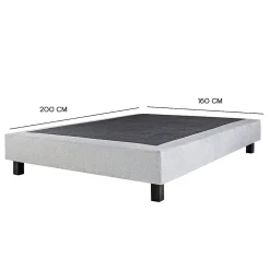 Sommier à lattes avec pieds CELY, tapissier en bois massif couleur gris-longueur 200 x largeur 160 cm>Juanio Discount