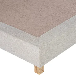 Juanio Sommier à lattes avec pieds TAMY, tapissier en bois massif couleur beige - longueur 200 x largeur 160 cm* Sommier