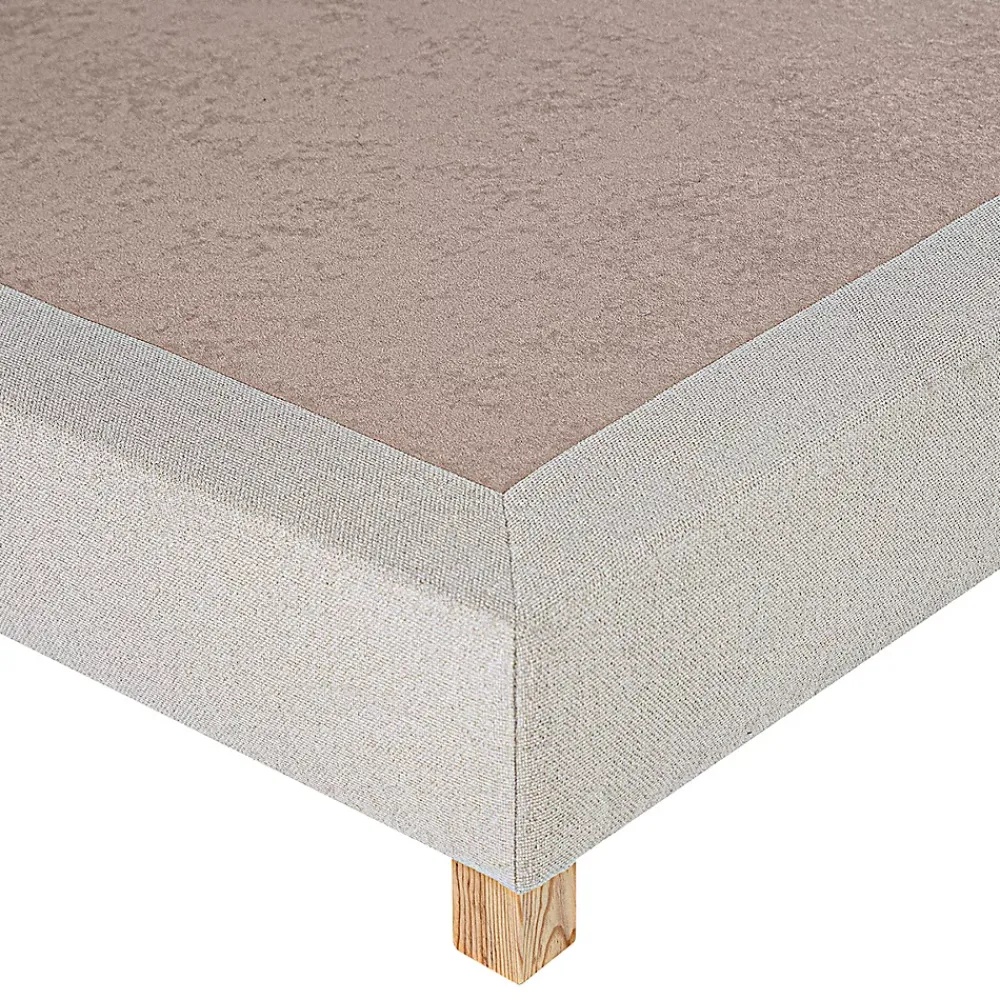 Juanio Sommier à lattes avec pieds TAMY, tapissier en bois massif couleur beige - longueur 200 x largeur 160 cm* Sommier