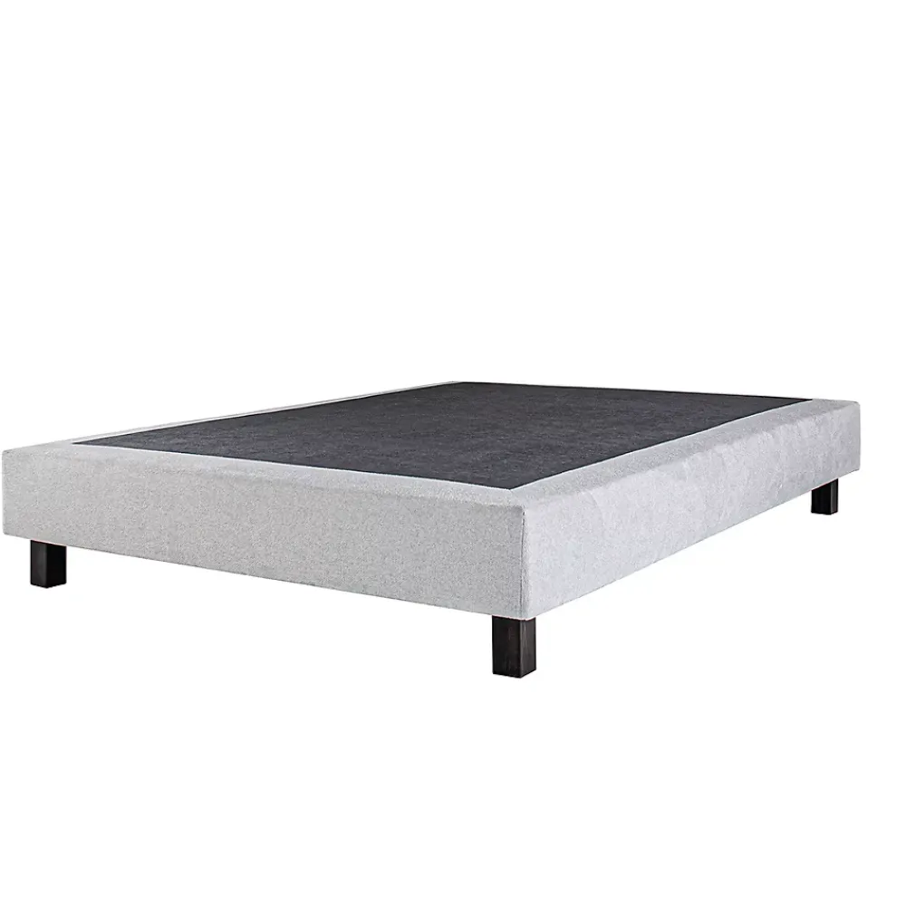 Juanio Sommier à lattes avec pieds CELY, tapissier en bois massif couleur gris- longueur 190 x largeur 90 cm* Sommier