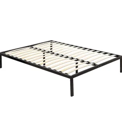 Sommier à Lattes Avec Pieds En Acier Robuste 160x200 Cm Noir>Monmobilierdesign Online