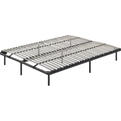 Sommier à Lattes En Acier Avec Bande Stabilisatrice Noir 140x200 Cm Avec Pieds>Monmobilierdesign Sale