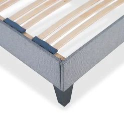 Olympe Literie Sommier à lattes en bois Ergostar 140x190 cm Coloris Gris clair Livré en kit* Sommier