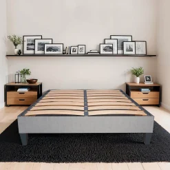 Sommier à lattes en bois Ergostar 160x200 cm Coloris Gris clair Livré en kit>Olympe Literie Discount
