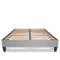 Olympe Literie Sommier à lattes en bois Ergostar 140x200 cm Coloris Gris clair Livré en kit* Sommier