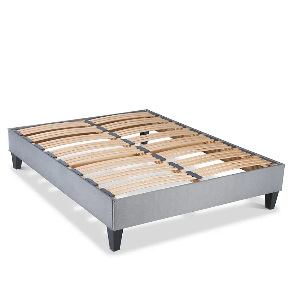 Olympe Literie Sommier à lattes en bois Ergostar 140x200 cm Coloris Gris clair Livré en kit* Sommier