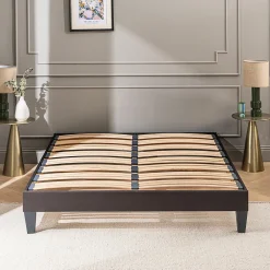 Sommier à lattes en bois Kit15 140x190 cm Coloris Gris anthracite Livré en kit>Olympe Literie Clearance