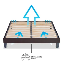 Sommier à lattes en bois Kit15 200x200 cm Coloris Gris anthracite Livré en kit><noscript><img width=
