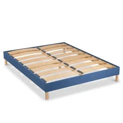 Bellecour Sommier à lattes en bois Lumière 160x200 cm Coloris Bleu marine Livré en kit* Sommier