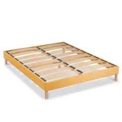 Bellecour Sommier à lattes en bois Lumière 140x190 cm Coloris Jaune Livré en kit* Sommier