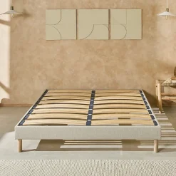 Nuit De Coton Sommier à lattes en bois Lino 160x200 cm Coloris Beige Livré en kit* Sommier