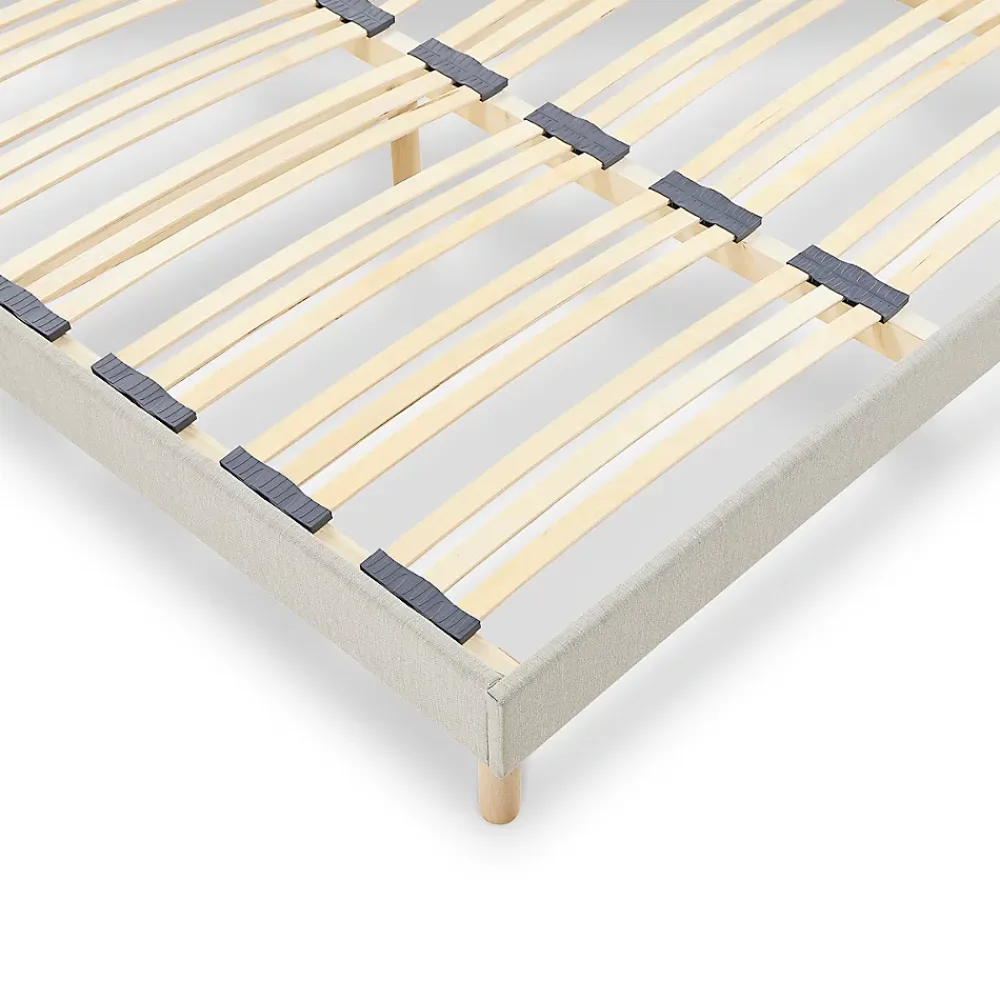 Nuit De Coton Sommier à lattes en bois Lino 140x190 cm Coloris Beige Livré en kit* Sommier