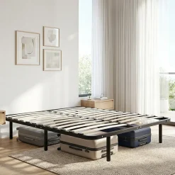 Sommier à lattes en métal Somkit 160x200 cm Coloris Noir Livré en kit><noscript><img width=