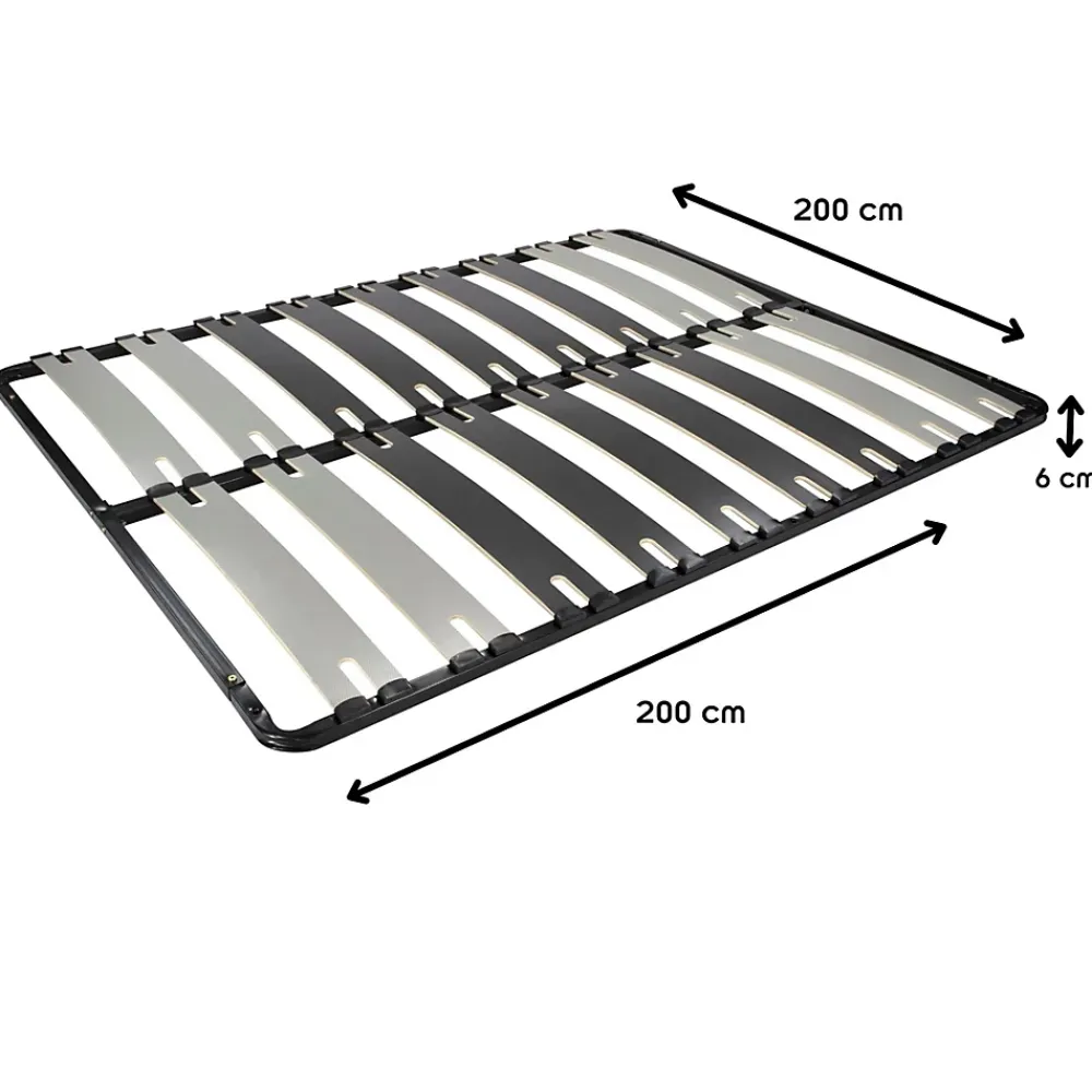 Monmobilierdesign Sommier à Lattes Larges 200x200 Cm Sans Pieds* Sommier