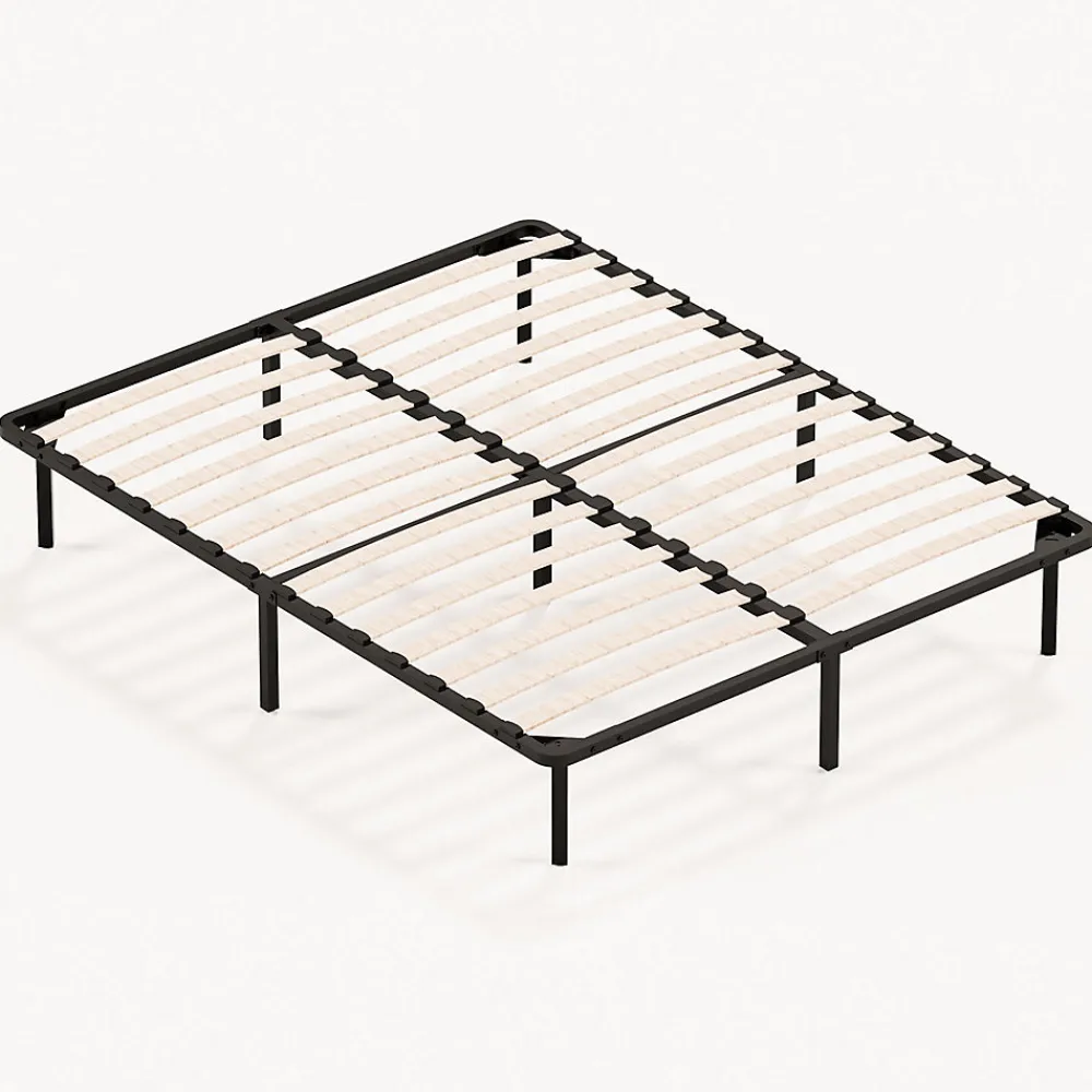 Sommier à Lattes sur Pieds,7 Pieds Inclus, Lit 2x14 Latte,160x200 CM>Teeno Best