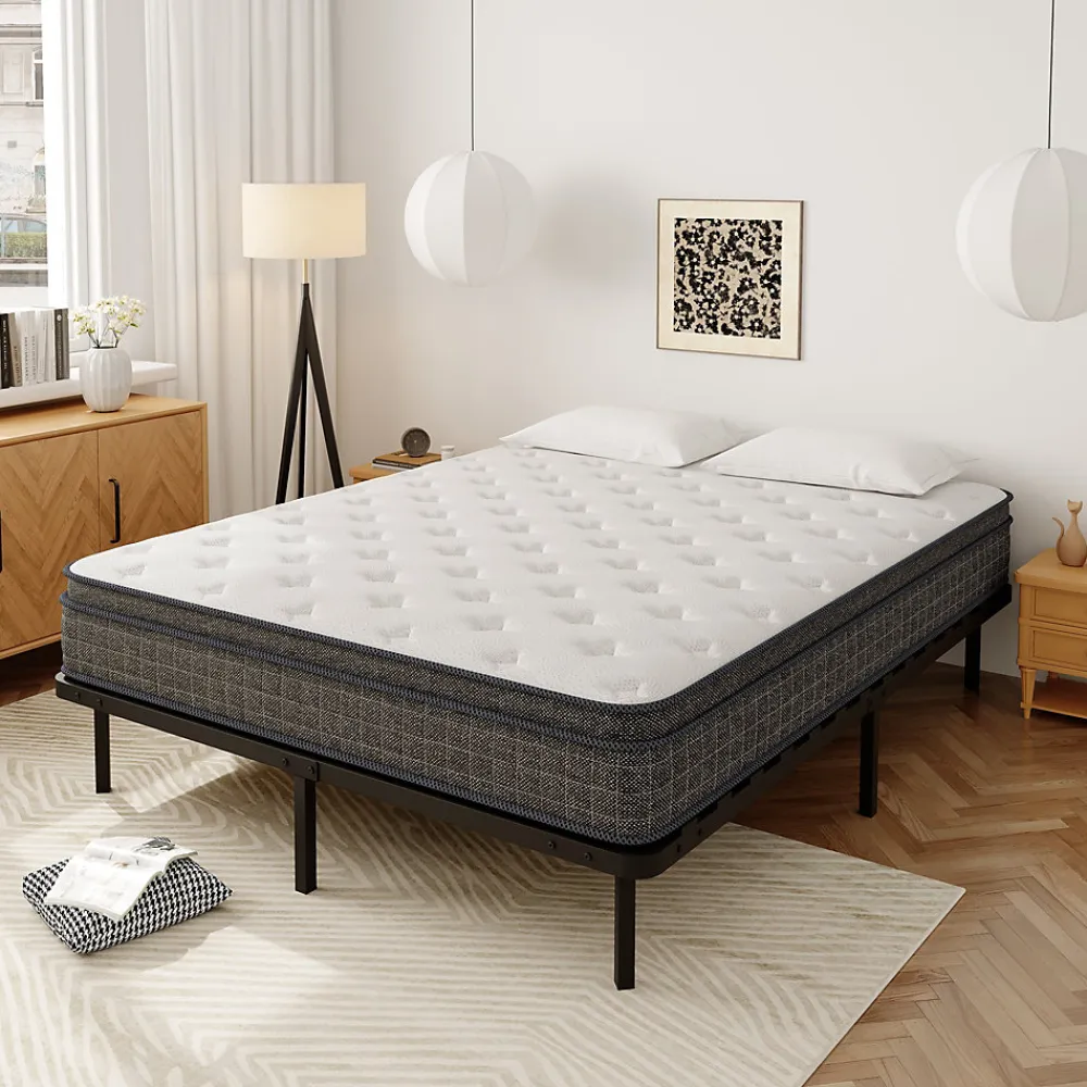 Sommier à Lattes sur Pieds,7 Pieds Inclus, Lit 2x14 Latte,160x200 CM>Teeno Best