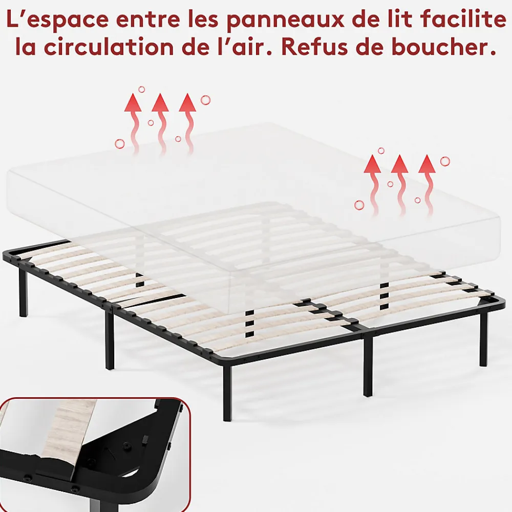 Sommier à Lattes sur Pieds, Lit 2x13 Lattes,7 Pieds Inclus,140x190CM Dewinner>Teeno Best