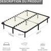 Teeno Sommier à Lattes sur Pieds,7 Pieds Inclus ,Lit 2x13 Lattes,140x190 CM* Sommier