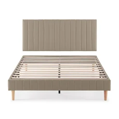 Sommier + tête de lit Eris 140x200 cm Beige><noscript><img width=