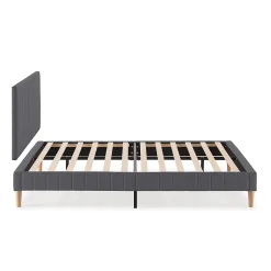 Vs Venta-Stock Sommier + tête de lit Eris 140x190 cm Gris foncé* Sommier