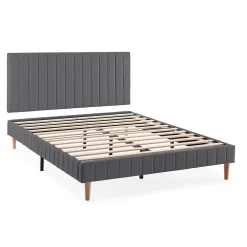 Vs Venta-Stock Sommier + tête de lit Eris 140x190 cm Gris foncé* Sommier