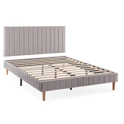 Sommier + tête de lit Eris 140x190 cm Gris clair>Vs Venta-Stock New