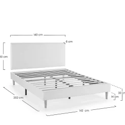 Vs Venta-Stock Sommier + tête de lit Niebla 140x200 cm Beige* Sommier
