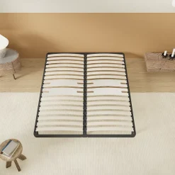 November Sommier 140 x 200 cm à lattes en bois - Renfort lombaire - 7 Pieds - Résistant, stable et durable* Sommier