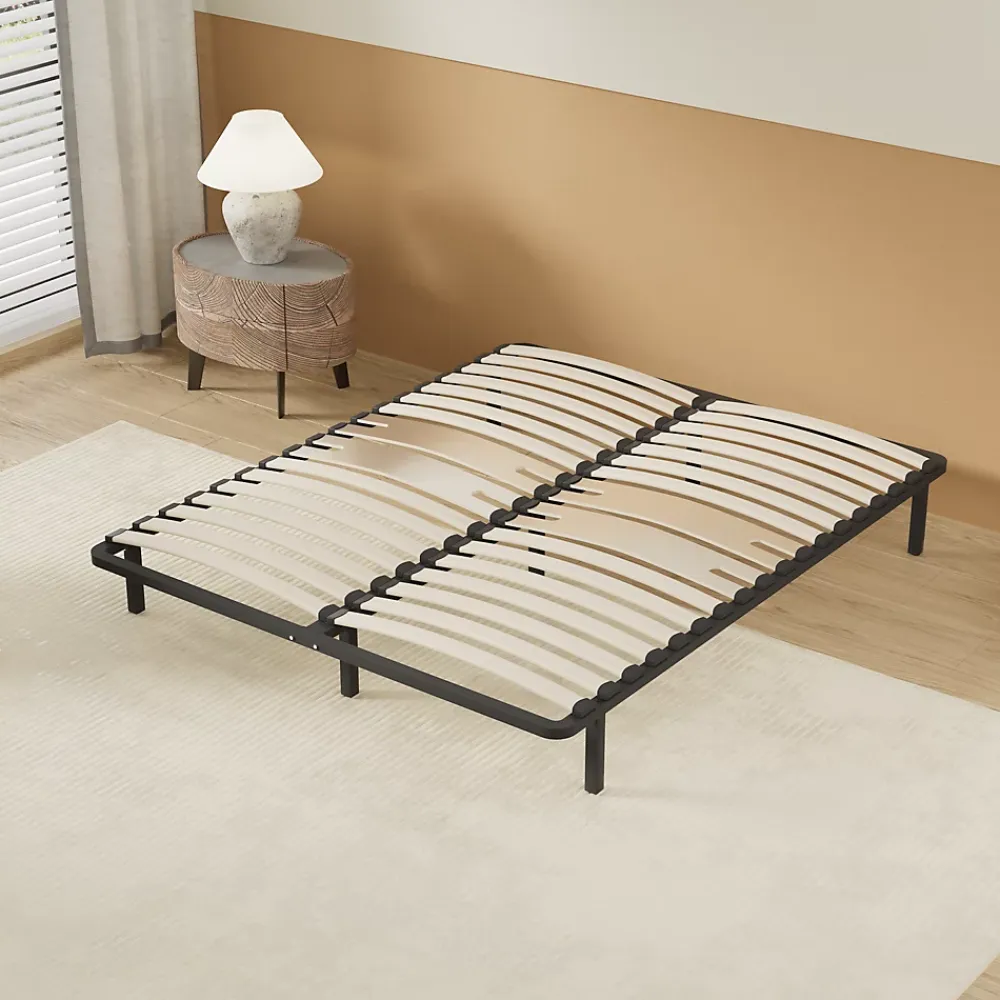 November Sommier 140 x 200 cm à lattes en bois - Renfort lombaire - 7 Pieds - Résistant, stable et durable* Sommier