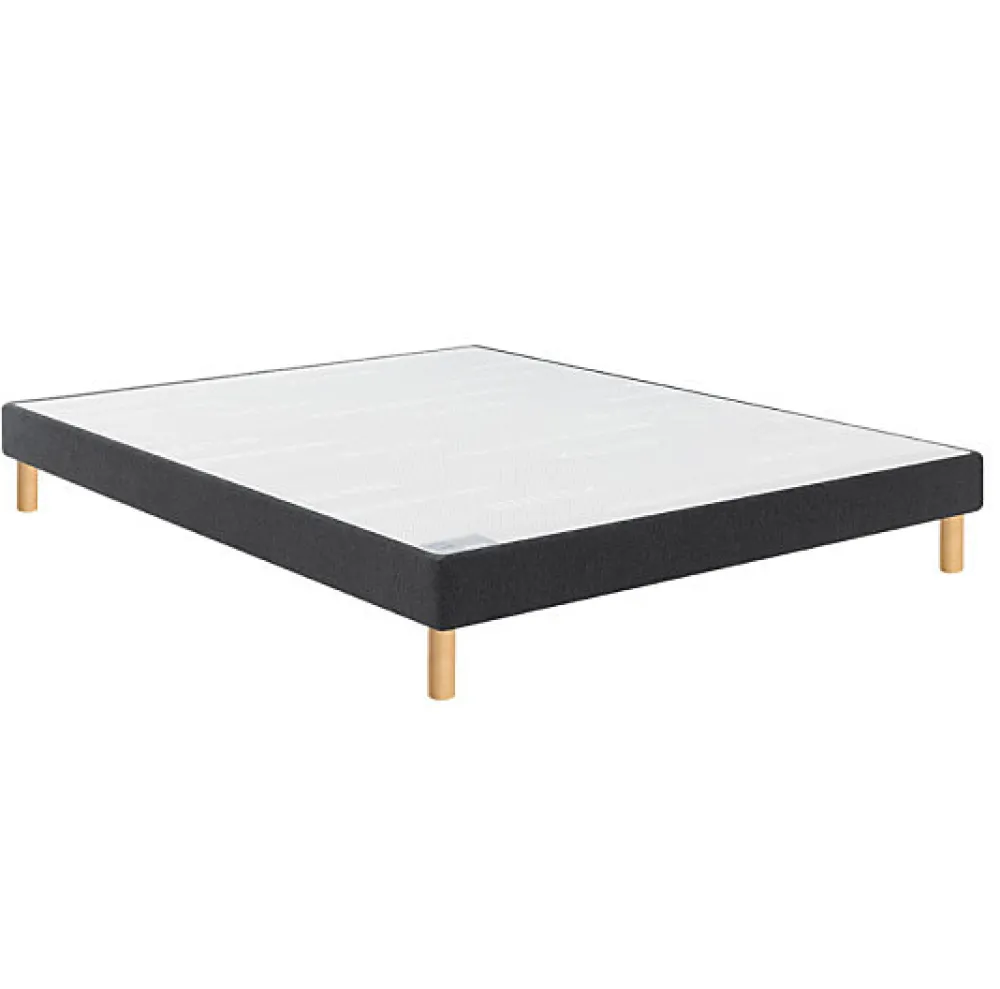 Sommier CONFORT FERME VIGOROSO DECO 200x200 Jersey Gris foncé Lattes>Bultex Clearance