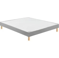 Sommier CONFORT FERME VIGOROSO DECO 200x200 Jersey Gris foncé Lattes><noscript><img width=